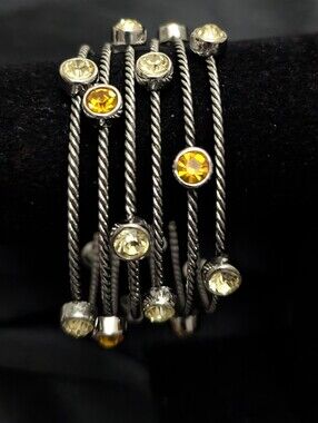 #15. Vintage Set Of 6 Silver Bangles With Stones